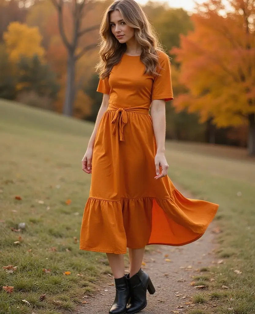 15 Must-Have Travel Outfits for Fall That'll Turn Heads Everywhere! 20 must-have travel outfits for fall 15 Must-Have Travel Outfits for Fall 2025 That'll Turn Heads Everywhere! - 4. The Perfect Midi Dress: Style It Up or Down