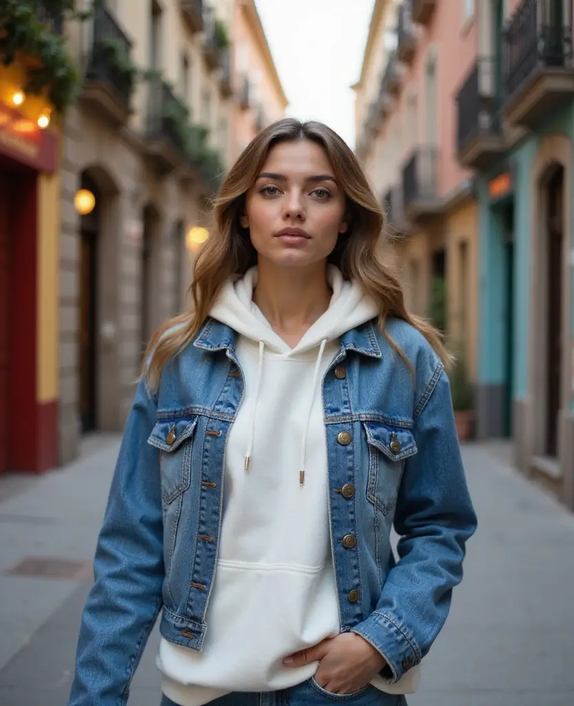 19 Stunning Looks for Your December Trip to Barcelona (You Won't Believe #5!) 8 what to wear in Barcelona in December 19 Stunning Looks for Your December Trip to Barcelona (You Won't Believe #5!) - 8. Classic Denim Jacket