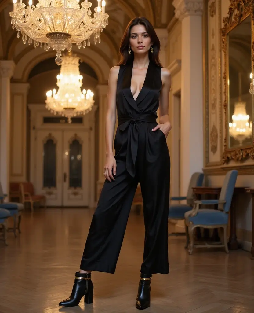19 Stylish Outfits to Wear in Vienna This December (You’ll Want to Copy #6!) 34 what to wear in Vienna in December 19 Stylish Outfits for What to Wear in Vienna This December (You’ll Want to Copy #6!) - 12. Sophisticated Jumpsuit and Heeled Boots