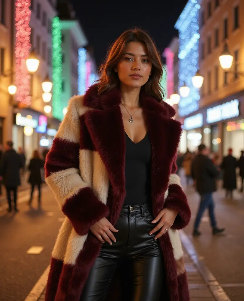 19 Stylish Outfits to Wear in Vienna This December (You’ll Want to Copy #6!) 51 what to wear in Vienna in December 19 Stylish Outfits for What to Wear in Vienna This December (You’ll Want to Copy #6!) - 18. Playful Fur Coat and Leather Leggings