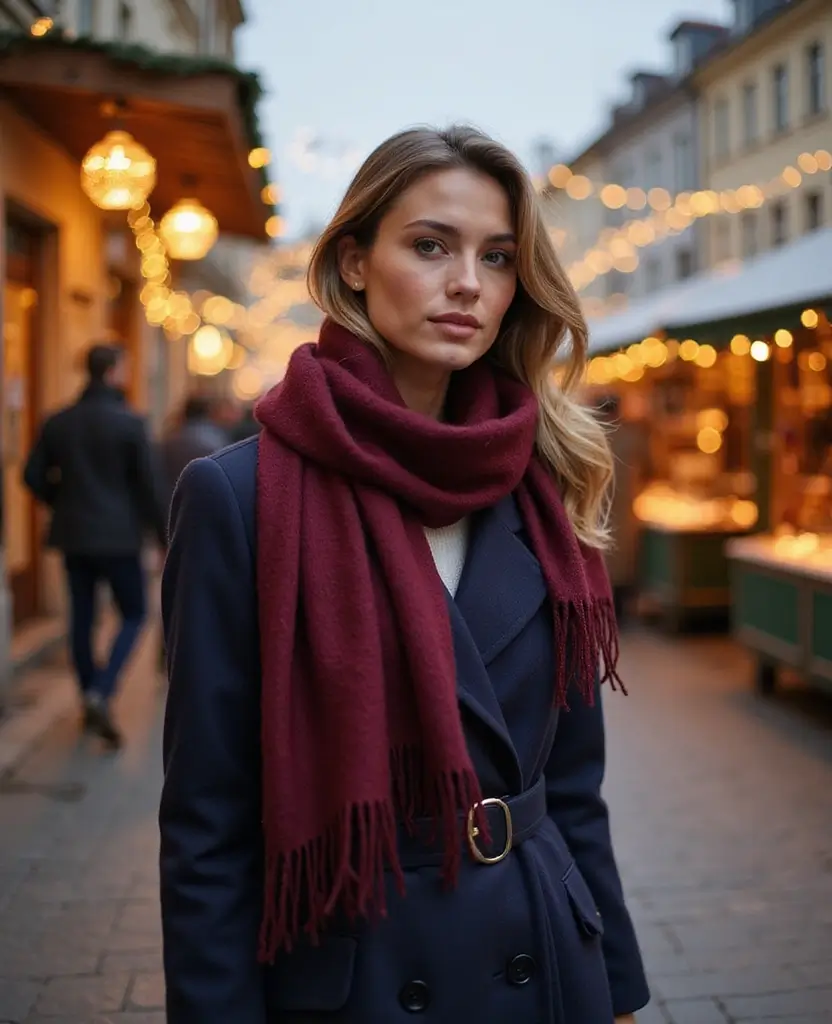 19 Stylish Outfits to Wear in Vienna This December (You’ll Want to Copy #6!) 13 what to wear in Vienna in December 19 Stylish Outfits for What to Wear in Vienna This December (You’ll Want to Copy #6!) - 5. Oversized Scarf and Tailored Coat