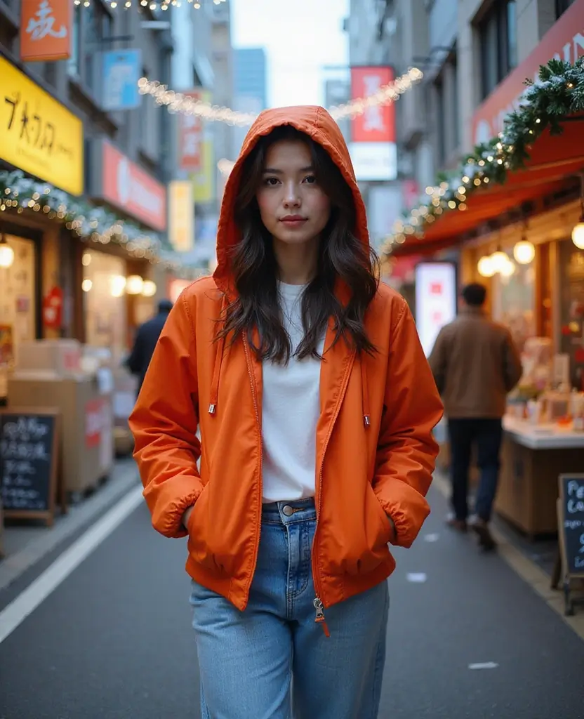 20 Fabulous Outfit Ideas for a Stylish December in Tokyo! 12 what to wear in Tokyo in December 20 Fabulous Outfit Ideas for a Stylish December in Tokyo! - 6. Sporty Chic with a Hooded Jacket