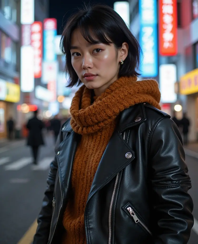 20 Fabulous Outfit Ideas for a Stylish December in Tokyo! 16 what to wear in Tokyo in December 20 Fabulous Outfit Ideas for a Stylish December in Tokyo! - 8. Edgy Leather Jacket with Warm Layers
