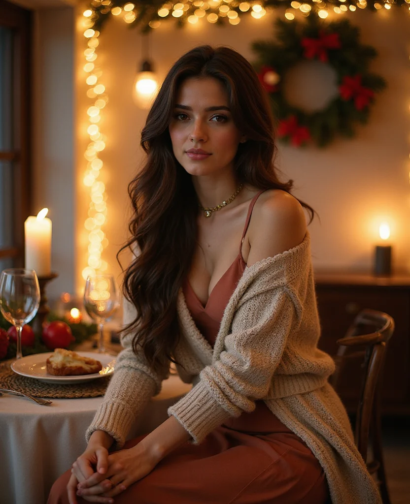 21 Elegant Christmas Dinner Outfits That Will Leave Everyone in Awe! 5 what to wear for Christmas dinner 21 Elegant Christmas Dinner Outfits That Will Leave Everyone in Awe! - 3. A Chic Midi Skirt and Sweater Combo