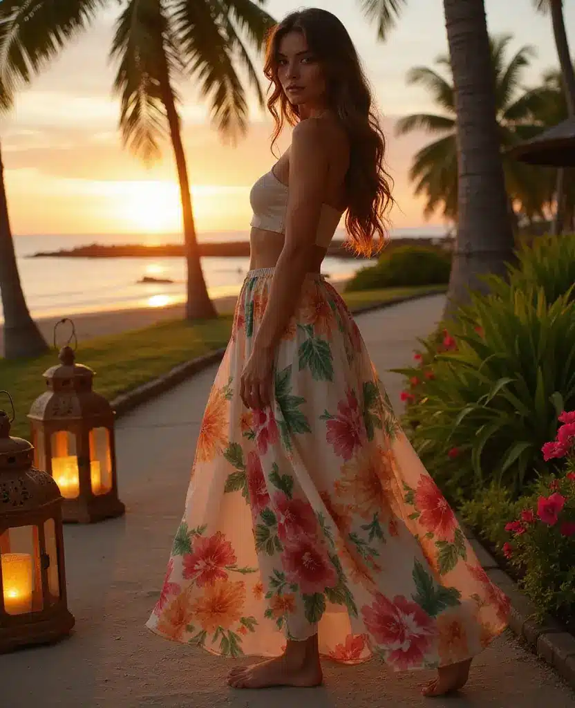 21 Gorgeous Thailand Vacation Outfits for December That Will Turn Heads! 6 what to wear in Thailand in December 21 Gorgeous Thailand Vacation Outfits for December That Will Turn Heads! - 6. Elegant Maxi Skirts