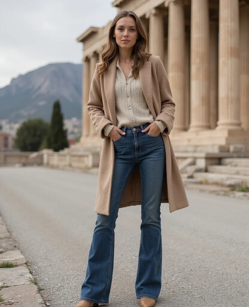 15 Fashion Tips for Your Greece Winter Travel in January (Don't Miss #4!) 52 what to wear in Greece in January 15 Fashion Tips for Your Greece Winter Travel in January (Don't Miss #4!) - 8. Flattering Trousers and Jeans
