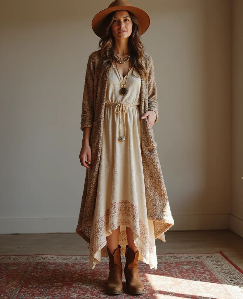 15 January Outfit Ideas for Barcelona That Will Turn Heads! 1 What to wear in Barcelona in January 15 January Outfit Ideas for Barcelona That Will Turn Heads! - 1. Layered Boho Chic