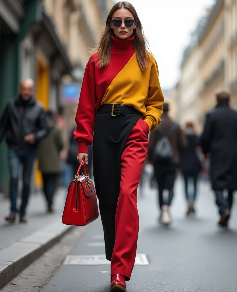 20 Stylish Paris Winter Outfits That Will Keep You Cozy in January (Check Out #8!) 117 What to wear in Paris in January 20 Stylish Paris Winter Outfits That Will Keep You Cozy in January (Check Out #8!) - 17. Trendy Color Blocked Outfits