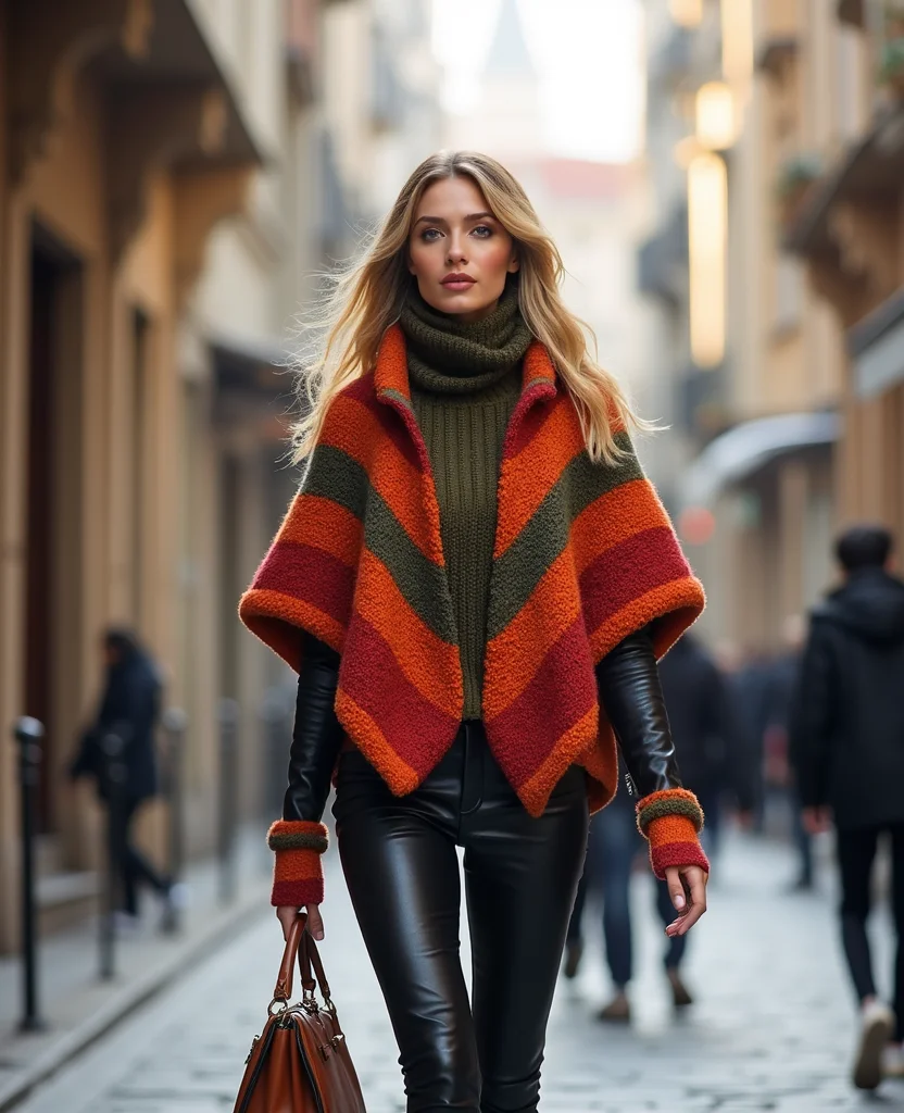 21 Chic Istanbul Winter Outfits That Will Inspire Your Next Trip! 75 What to wear in Istanbul in January 21 Chic Istanbul Winter Outfits That Will Inspire Your Next Trip! - 11. Colorful Ponchos with Warm Layers 1