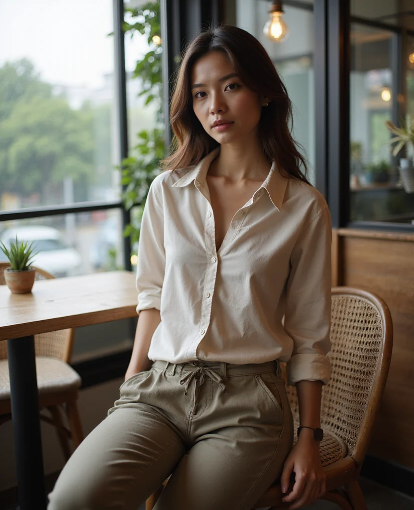 27 Travel-Ready Outfits for Your January Trip to Bangkok (You’ll Love #14!) 87 What to wear in Bangkok in January 27 Travel-Ready Outfits for Your January Trip to Bangkok (You’ll Love #14!) - 13. Chic Button-Up Shirt with Cropped Pants 1