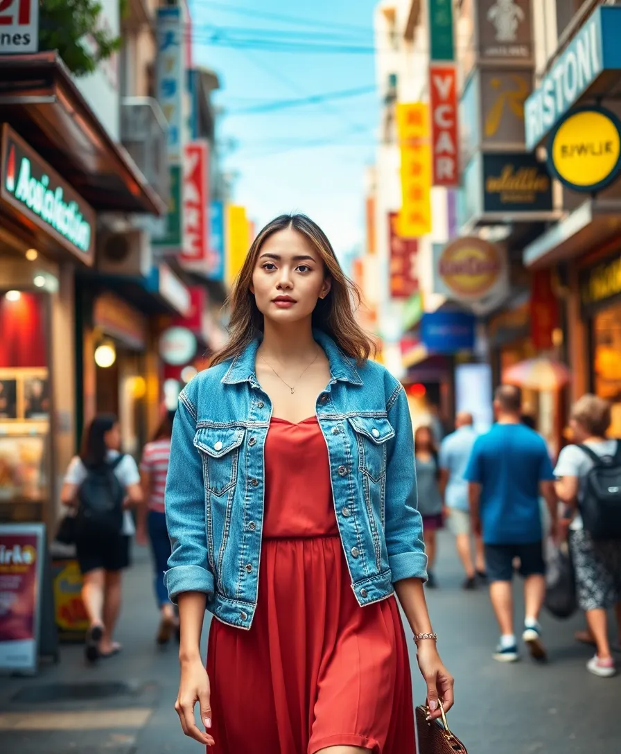 27 Travel-Ready Outfits for Your January Trip to Bangkok (You’ll Love #14!) 101 What to wear in Bangkok in January 27 Travel-Ready Outfits for Your January Trip to Bangkok (You’ll Love #14!) - 15. Denim Jacket with Dress 1