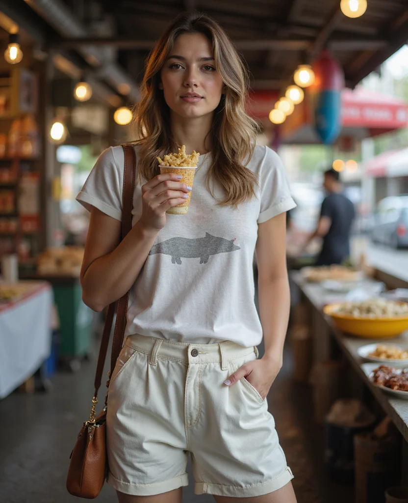 27 Travel-Ready Outfits for Your January Trip to Bangkok (You’ll Love #14!) 8 What to wear in Bangkok in January 27 Travel-Ready Outfits for Your January Trip to Bangkok (You’ll Love #14!) - 2. Casual Chino Shorts and Tee 1