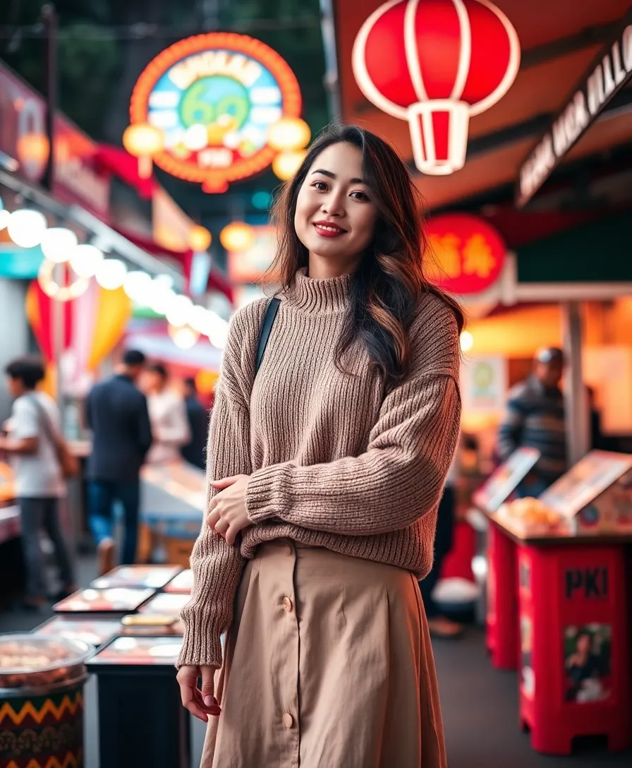 27 Travel-Ready Outfits for Your January Trip to Bangkok (You’ll Love #14!) 159 What to wear in Bangkok in January 27 Travel-Ready Outfits for Your January Trip to Bangkok (You’ll Love #14!) - 23. Cozy Sweater with Midi Skirt 1