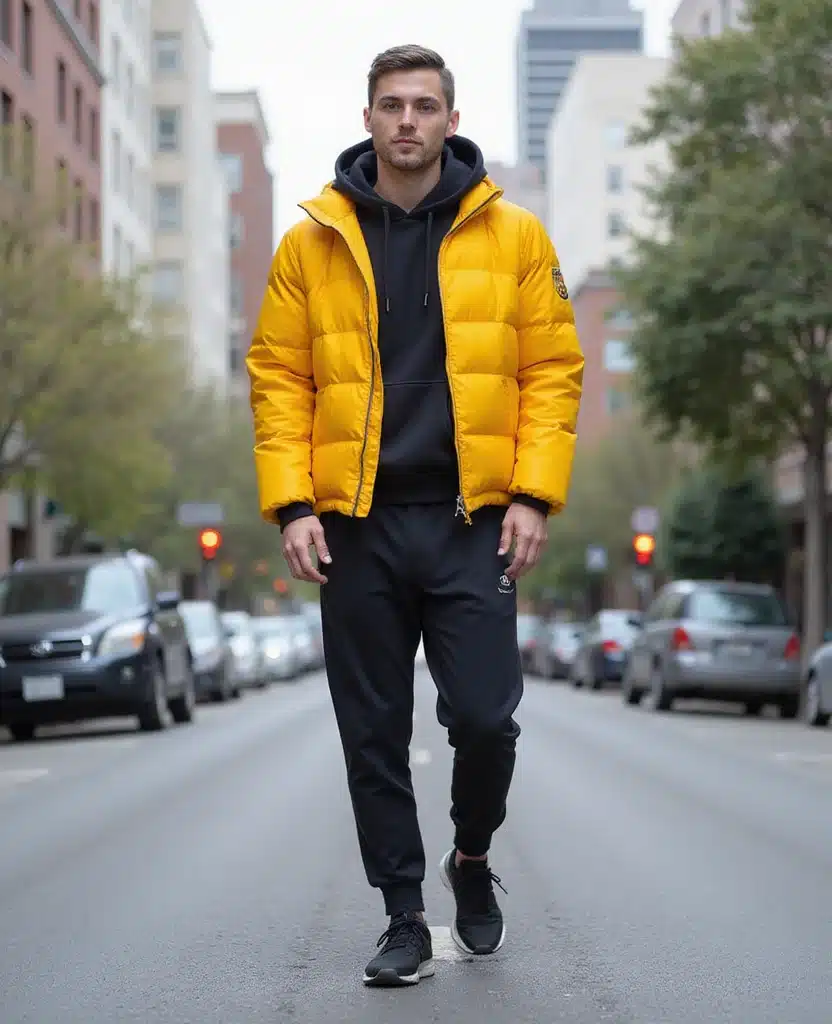 14 Perfect Outfits for Your February Trip to San Francisco (Don't Leave Home Without #5!) 15 What to wear in San Francisco in February 14 Perfect Outfits for Your February Trip to San Francisco (Don't Leave Home Without #5!) - 3. Sporty Vibes with a Puffer Jacket 1