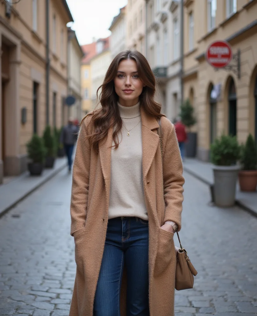 15 Must-Have Winter Outfits for Your February Trip to Prague (You’ll Love #7!) 43 What to wear in Prague in February 15 Must-Have Winter Outfits for Your February Trip to Prague (You’ll Love #7!) - 7. Romantic Layering with a Long Cardigan 1