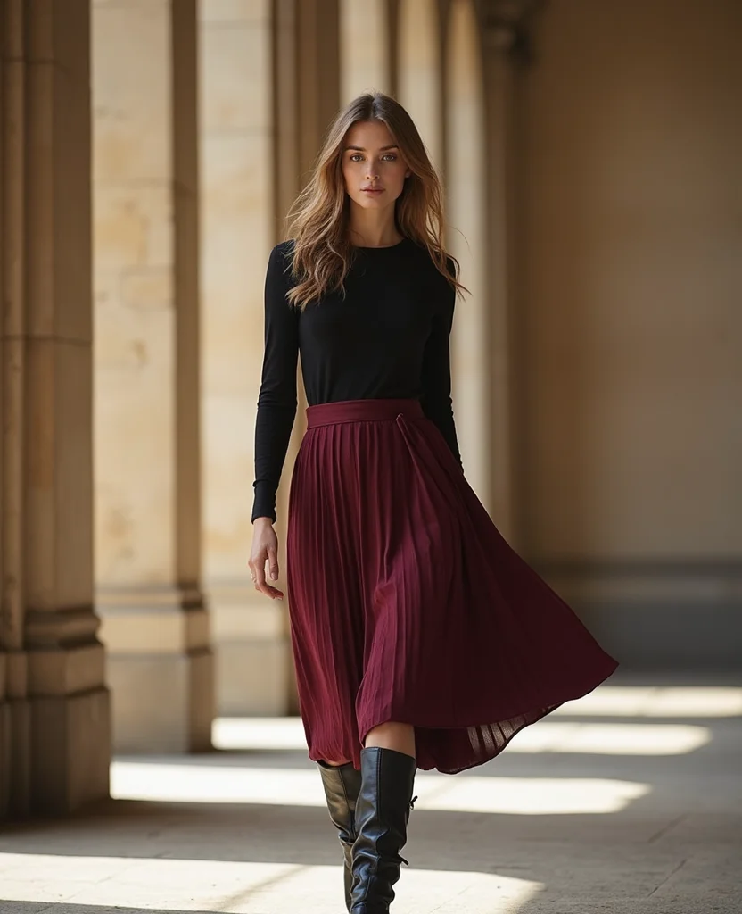 15 Must-Have Winter Outfits for Your February Trip to Prague (You’ll Love #7!) 52 What to wear in Prague in February 15 Must-Have Winter Outfits for Your February Trip to Prague (You’ll Love #7!) - 8. Elegant Midi Skirt Ensemble 1