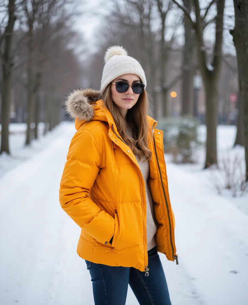 17 Budapest Winter Outfits That’ll Inspire Your Next Instagram Post! 22 What to wear in Budapest in February 17 Budapest Winter Outfits That’ll Inspire Your Next Instagram Post! - 4. Puffer Jacket with Bold Accessories 1