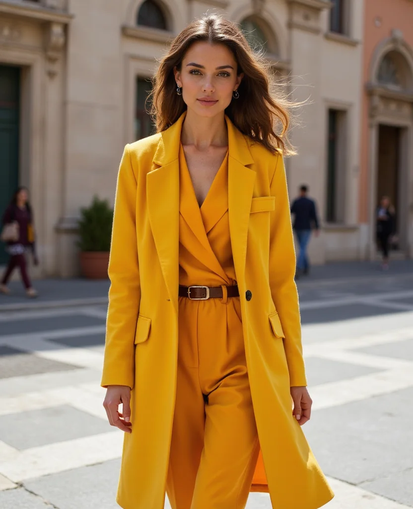 20 Italian Style Outfits for February That Will Turn Heads! 22 What to wear in Italy in February 20 Italian Style Outfits for February That Will Turn Heads! - 4. Brightly Colored Overcoat 1