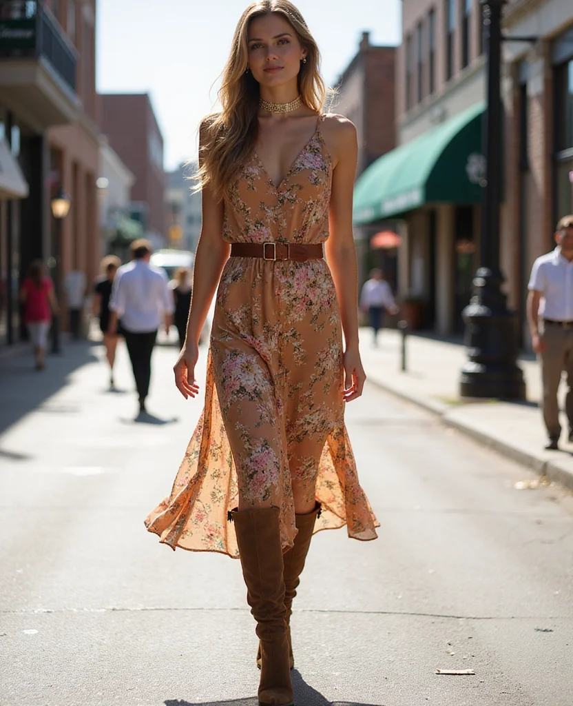 20 Trendy Outfits from Nashville's Streets This February (Get Inspired!) 8 What to wear in Nashville in February 20 Trendy Outfits from Nashville's Streets This February (Get Inspired!) - 2. Midi Dresses with Boots 1