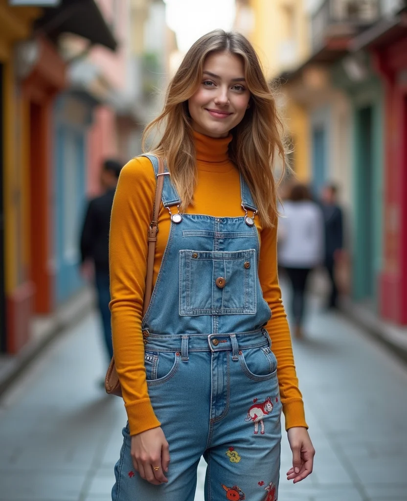 22 Stylish Winter Outfits for Your February Adventure in Istanbul (Can’t Wait for #11!) 124 What to wear in Istanbul in February 22 Stylish Winter Outfits for Your February Adventure in Istanbul (Can’t Wait for #11!) - 18. Stylish Overalls with Turtleneck 1