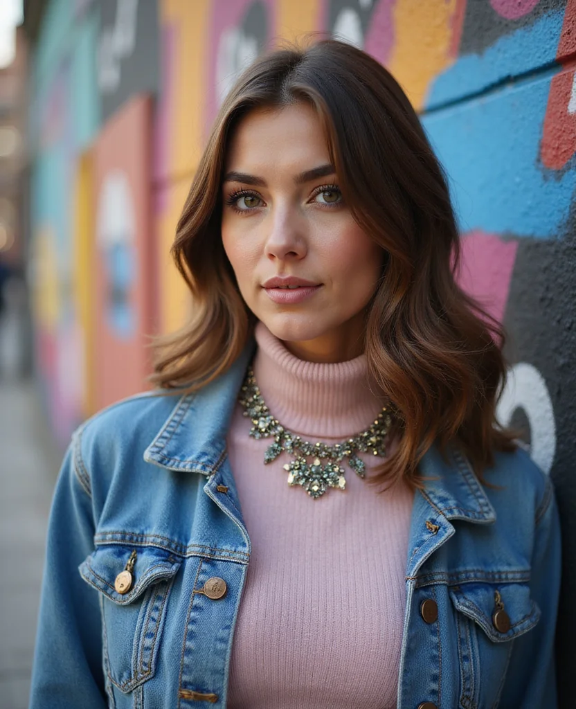 22 Stylish Winter Outfits for Your February Adventure in Istanbul (Can’t Wait for #11!) 8 What to wear in Istanbul in February 22 Stylish Winter Outfits for Your February Adventure in Istanbul (Can’t Wait for #11!) - 2. Layered Turtleneck and Denim Jacket 1