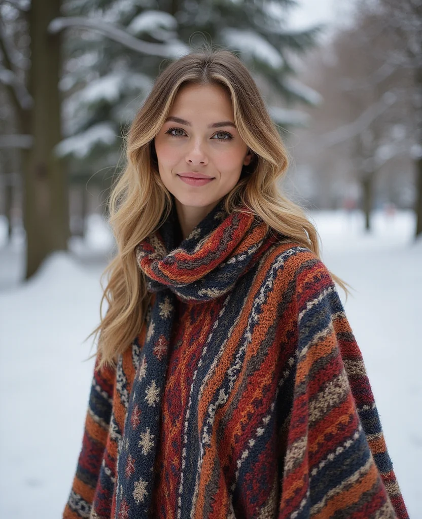 22 Trendy February Fashion Ideas for Your Austrian Adventure (Warning: #8 Is Stunning!) 94 What to wear in Austria in February 22 Trendy February Fashion Ideas for Your Austrian Adventure (Warning: #8 Is Stunning!) - 14. Stylish Ponchos 1