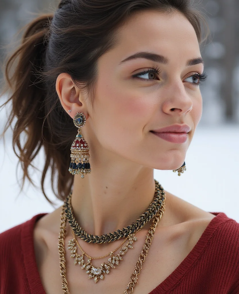22 Trendy February Fashion Ideas for Your Austrian Adventure (Warning: #8 Is Stunning!) 50 What to wear in Austria in February 22 Trendy February Fashion Ideas for Your Austrian Adventure (Warning: #8 Is Stunning!) - 8. Statement Jewelry 1