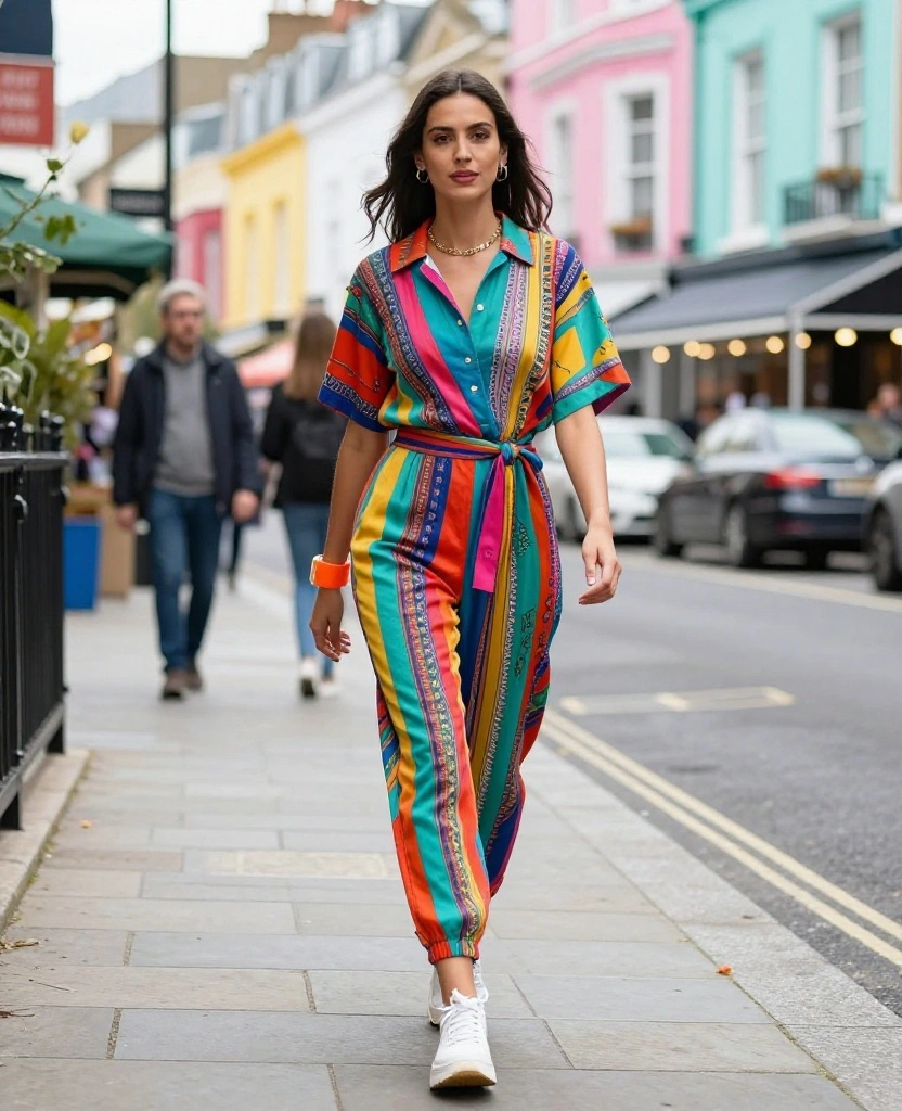 14 Trendy May Outfits for London That Will Make You the Talk of the Town! 45 What to wear in London in May 14 Trendy May Outfits for London That Will Make You the Talk of the Town! - 7. Colorful Jumpsuit 1