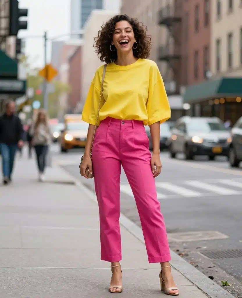 15 NYC Fashion Tips for May That Will Make You Look Like a Local! 56 What to wear in New York City in May 15 NYC Fashion Tips for May That Will Make You Look Like a Local! - 14. Wear a Pop of Color 1