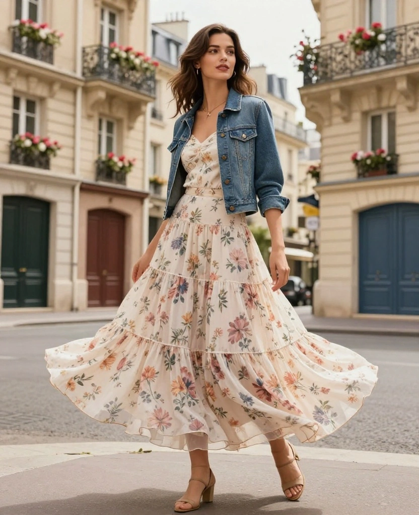 21 Fabulous Outfit Ideas for Your May Paris Getaway (Don't Miss #8!) 41 21 Fabulous Outfit Ideas for Your May Paris Getaway (Don't Miss #8!) - 7. Layered Maxi Skirt 1