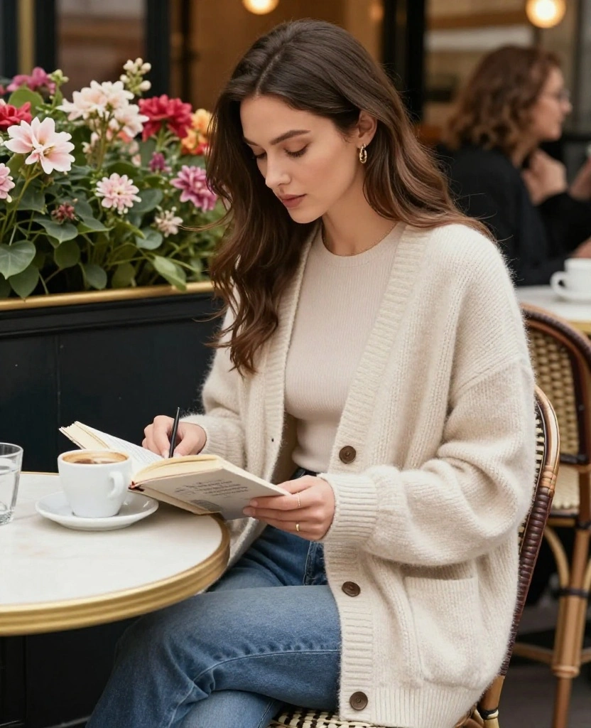 21 Fabulous Outfit Ideas for Your May Paris Getaway (Don't Miss #8!) 55 21 Fabulous Outfit Ideas for Your May Paris Getaway (Don't Miss #8!) - 9. Comfy Cardigan 1