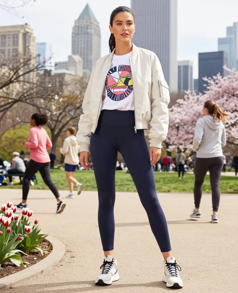 21 Stylish Outfits to Rock in Chicago This May (You'll Love #10!) 36 what to wear in Chicago in May 21 Stylish Outfits to Rock in Chicago This May (You'll Love #10!) - 6. Sporty Chic: Athleisure Style 1