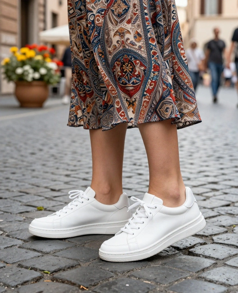 10 Must-Have Rome Outfits for May That'll Make You Look Like a Local! 4 What to wear in Rome in May 10 Must-Have Rome Outfits for May That'll Make You Look Like a Local! - 4. Stylish Sneakers 1