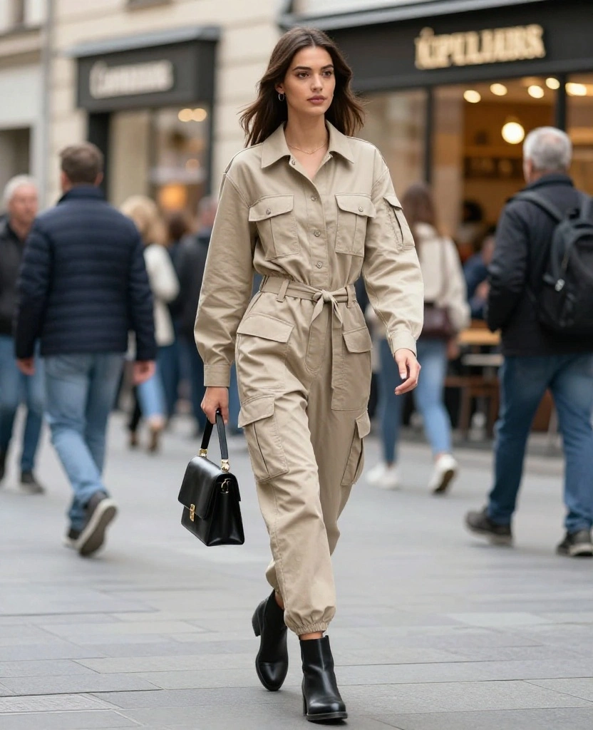 15 Must-Have Outfits for Exploring Budapest in May (Get Ready for #3!) 16 What to wear in Budapest in May 15 Must-Have Outfits for Exploring Budapest in May (Get Ready for #3!) - 13. Trendy Utility Jumpsuit 1