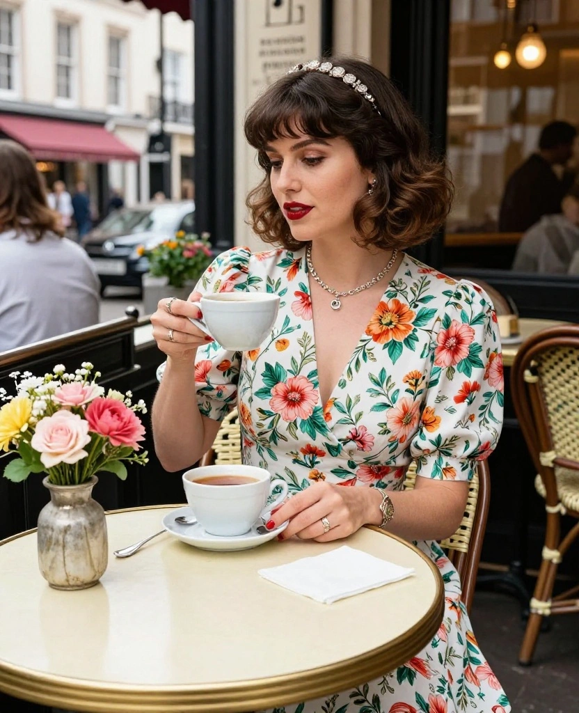 15 Perfect Outfits for Exploring London in June (Tip #3 Is a Game Changer!) 21 what to wear in London in June 15 Perfect Outfits for Exploring London in June (Tip #3 Is a Game Changer!) - 10. Vintage Vibe with a Tea Dress 1