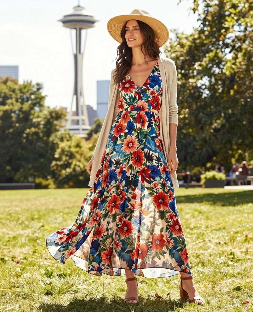 15 Travel-Ready Seattle Summer Outfits You’ll Wish You Wore Sooner! 8 What to wear in Seattle in June 15 Travel-Ready Seattle Summer Outfits You’ll Wish You Wore Sooner! - 2. Effortless Maxi Dress 1
