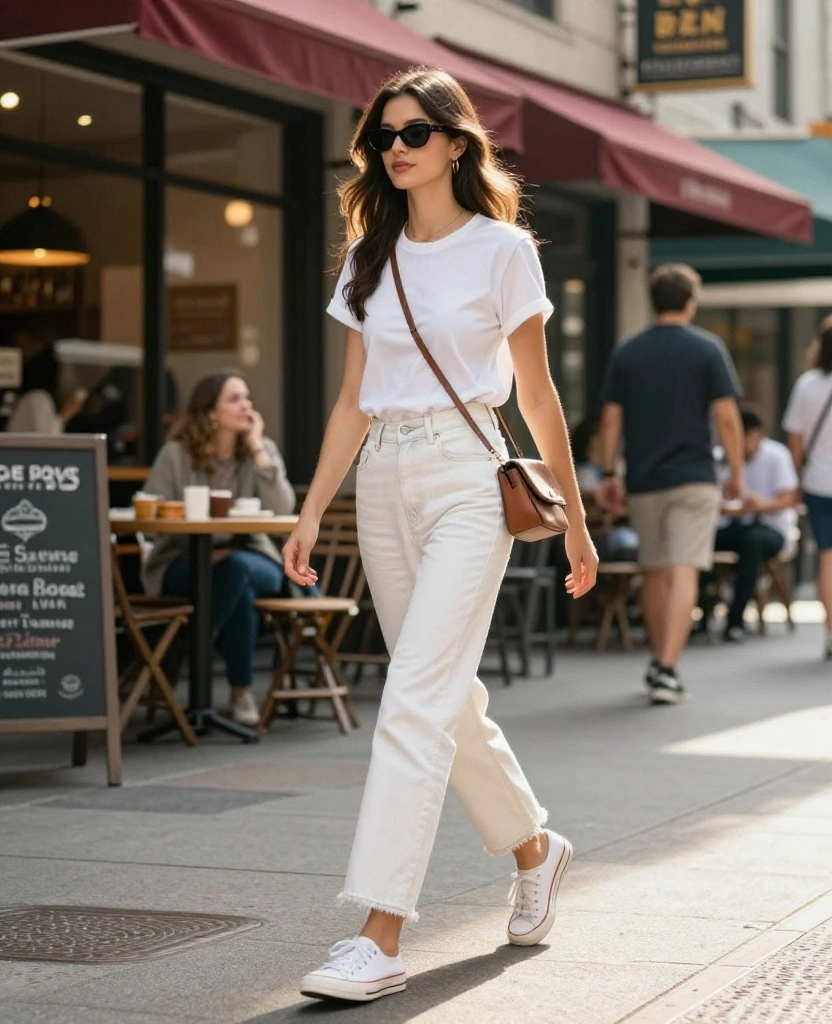 15 Travel-Ready Seattle Summer Outfits You’ll Wish You Wore Sooner! 34 What to wear in Seattle in June 15 Travel-Ready Seattle Summer Outfits You’ll Wish You Wore Sooner! - 6. Classic White Tee and Jeans 1