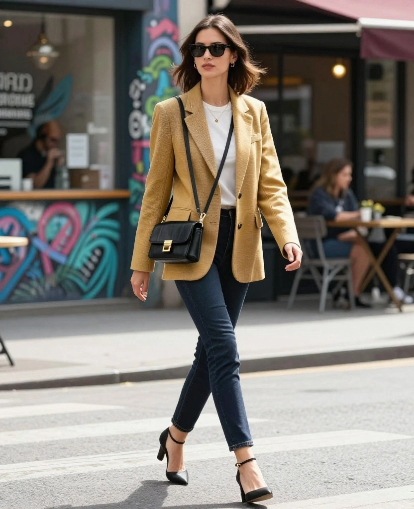 17 Stunning Berlin Spring Outfits for May You Can't Miss (Wait Until You See #3!) 27 What to wear in Berlin in May 17 Stunning Berlin Spring Outfits for May You Can't Miss (Wait Until You See #3!) - 13. Chic Layers: The Blazer and Jeans Look 1