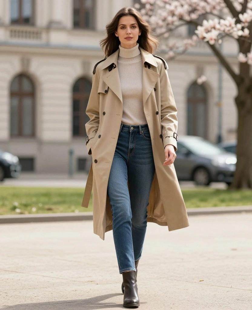 17 Stunning Berlin Spring Outfits for May You Can't Miss (Wait Until You See #3!) 14 What to wear in Berlin in May 17 Stunning Berlin Spring Outfits for May You Can't Miss (Wait Until You See #3!) - 7. Timeless Layers: The Classic Trench Coat 1