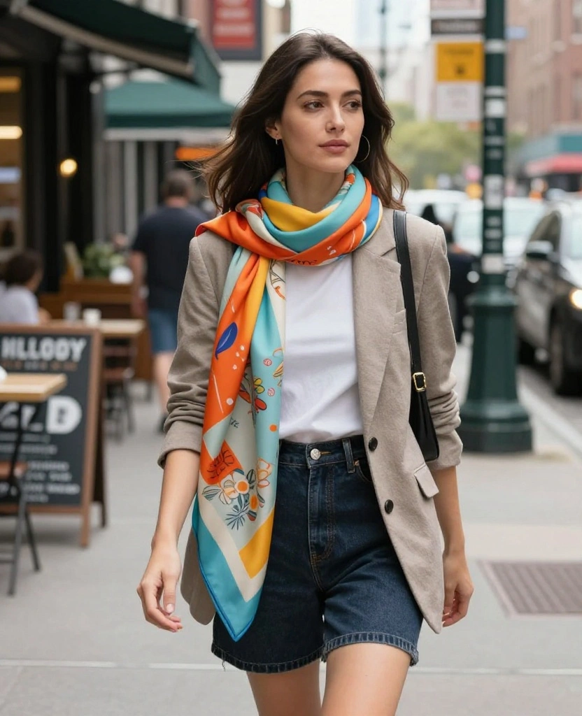 20 Street Style Looks for New York City in June (Get Inspired by #16!) 12 What to wear in New York City in June? 20 Street Style Looks for New York City in June (Get Inspired by #16!) - 11. Lightweight Scarves 1