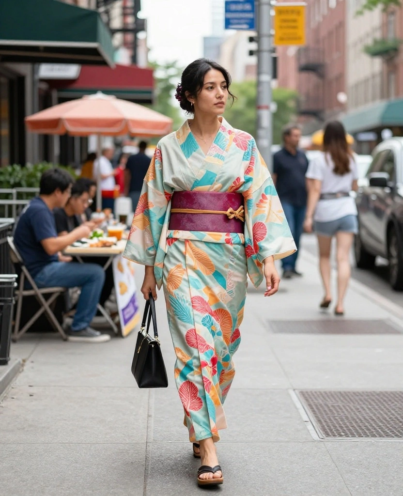 20 Street Style Looks for New York City in June (Get Inspired by #16!) 7 What to wear in New York City in June? 20 Street Style Looks for New York City in June (Get Inspired by #16!) - 6. Light Layering with Kimonos 1