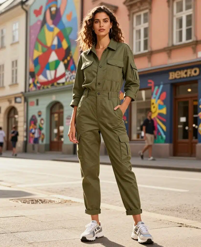 20 Stylish Travel Attires for Austria in June (You’ll Be Obsessed with #4!) 95 What to Wear in Austria in June 20 Stylish Travel Attires for Austria in June (You’ll Be Obsessed with #4!) - 15. Fashionable Utility Jumpsuits 1