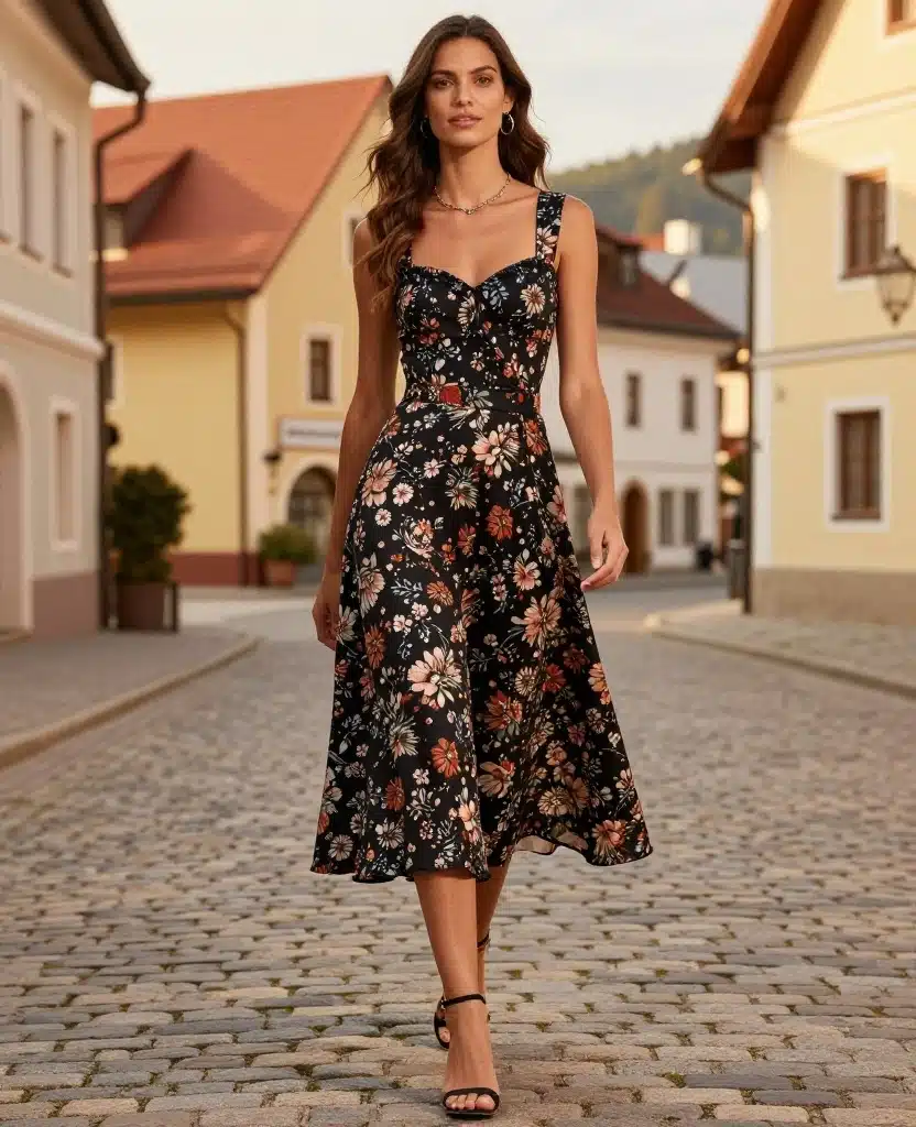 20 Stylish Travel Attires for Austria in June (You’ll Be Obsessed with #4!) 48 What to Wear in Austria in June 20 Stylish Travel Attires for Austria in June (You’ll Be Obsessed with #4!) - 8. Sophisticated Midi Skirts 1