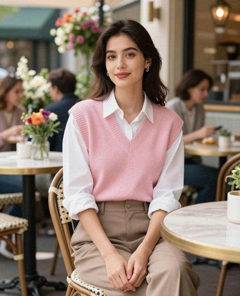 25 Travel-Ready Outfits for Boston in May (Pack Light, Look Fabulous!) 29 what to wear in Boston in May 25 Travel-Ready Outfits for Boston in May (Pack Light, Look Fabulous!) - 5. Preppy Style with a Sweater Vest 1