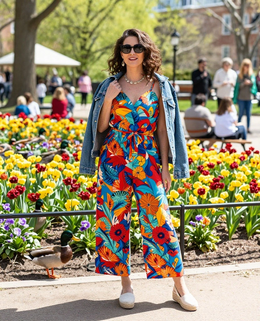 25 Travel-Ready Outfits for Boston in May (Pack Light, Look Fabulous!) 36 what to wear in Boston in May 25 Travel-Ready Outfits for Boston in May (Pack Light, Look Fabulous!) - 6. Colorful Rompers for a Fun Flair 1