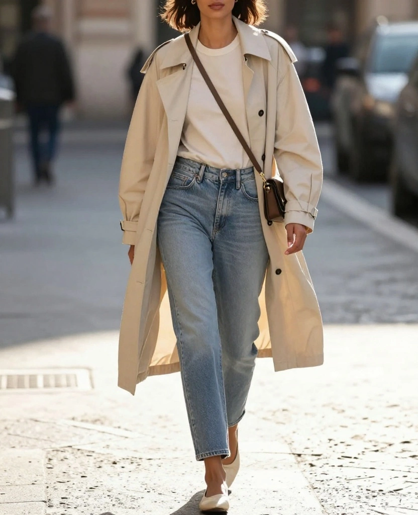12 Stunning Rome Outfit Ideas for Your June Adventure (You’ll Love #3!) 66 what to wear in Rome in June 12 Stunning Rome Outfit Ideas for Your June Adventure (You’ll Love #3!) - 10. Lightweight Duster and Jeans 1