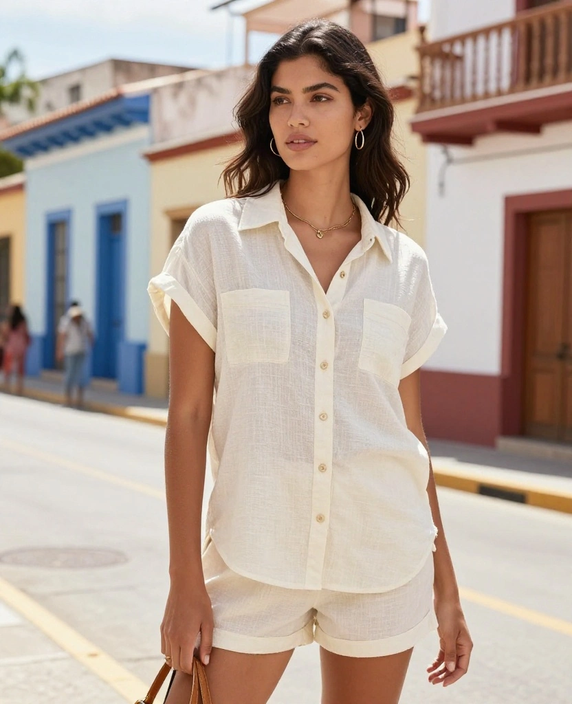 15 Effortless Vacation Attire for Your June Trip to Mexico (You’ll Want #3!) 95 What to wear in Mexico in June 15 Effortless Vacation Attire for Your June Trip to Mexico (You’ll Want #3!) - 14. Relaxed Button-Ups 1
