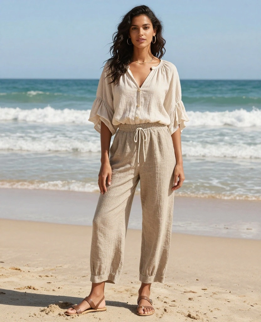15 Effortless Vacation Attire for Your June Trip to Mexico (You’ll Want #3!) 15 What to wear in Mexico in June 15 Effortless Vacation Attire for Your June Trip to Mexico (You’ll Want #3!) - 3. Chic Linen Pants 1