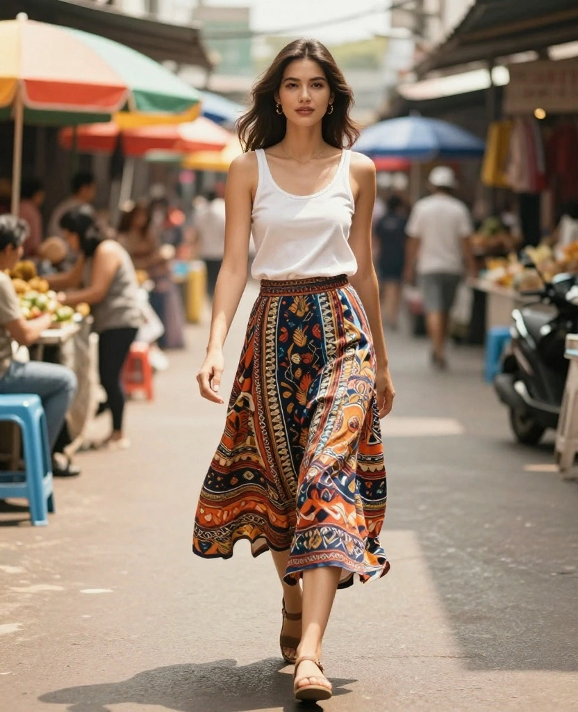 15 Stylish Outfits You Must Pack for Thailand in June (You Won't Believe #7!) 66 what to wear in Thailand in June 15 Stylish Outfits You Must Pack for Thailand in June (You Won't Believe #7!) - 10. Versatile Skirts: From Day to Night 1
