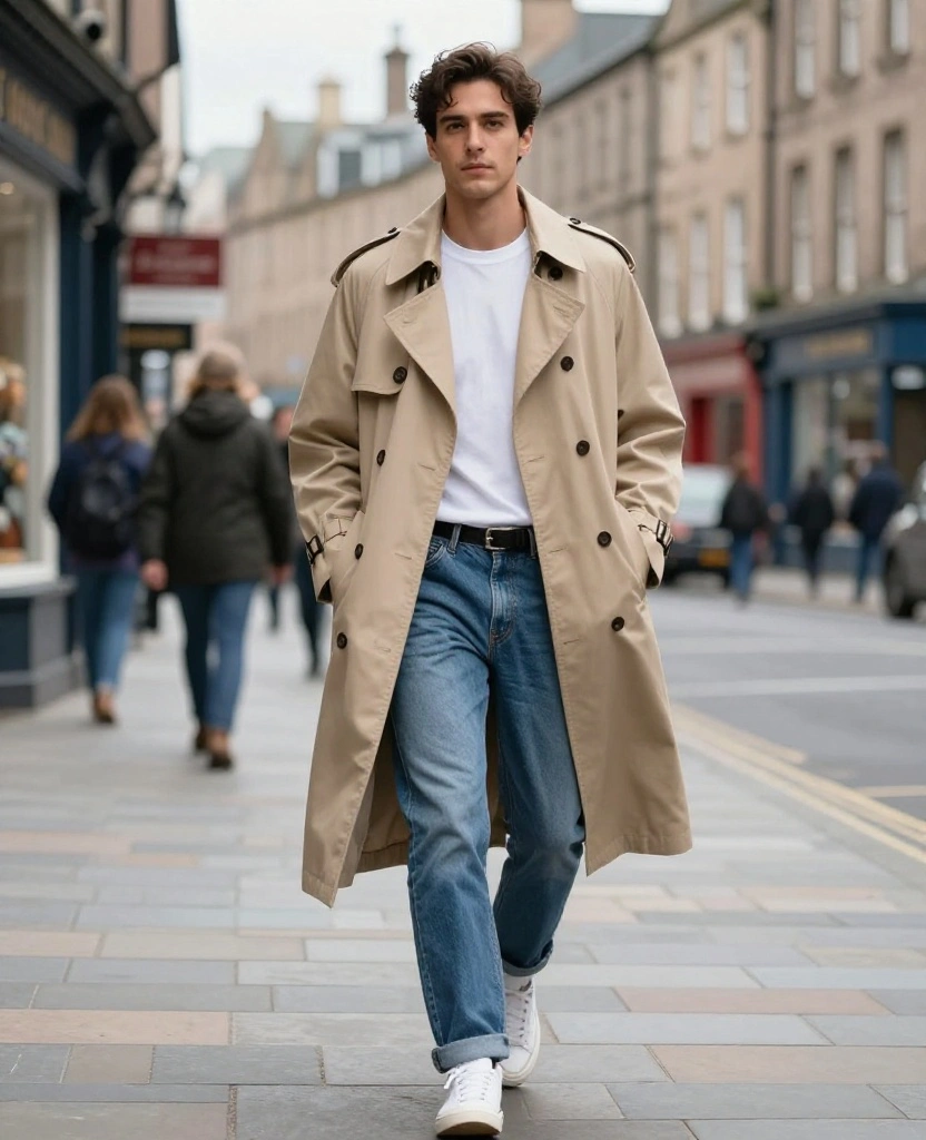 18 Casual Outfit Ideas for Scotland in June That Are Stylish Enough for Any Occasion! 50 What to wear in Scotland in June 18 Casual Outfit Ideas for Scotland in June That Are Stylish Enough for Any Occasion! - 8. Layered Look with a Lightweight Trench 1